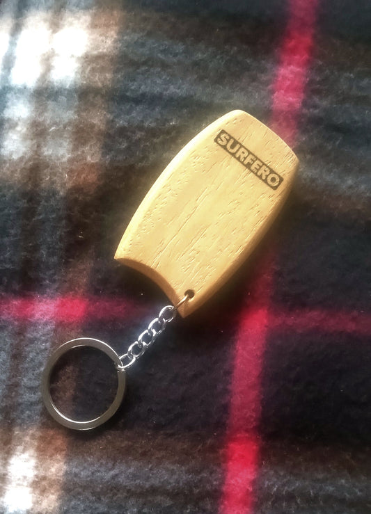 Wooden bodyboard keychain - Handmade surfing accessory from Italy