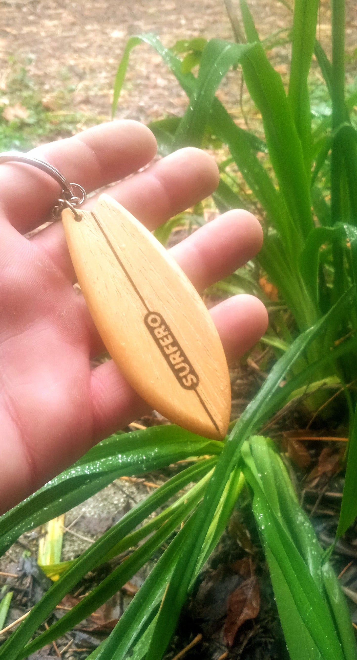 Fish Keychain Wooden Surfboard - Handmade Gift Italy