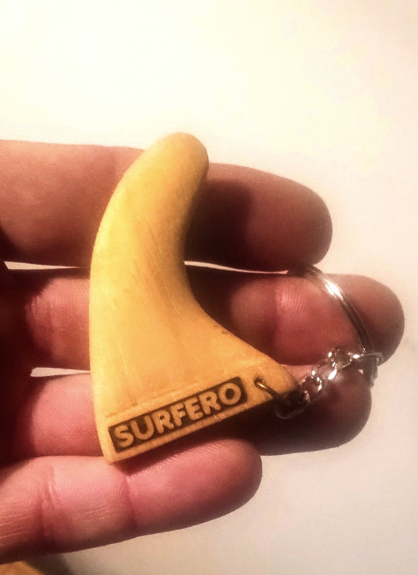 Handcrafted Wooden Surf Fin Keychain - Surfing Accessory Made in Italy